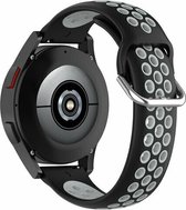 By Qubix Siliconen sportbandje met gesp 22mm - Zwart + grijs - Geschikt voor Samsung Galaxy Watch 3 (45mm) - Galaxy Watch 46mm - Gear S3 Classic & Frontier