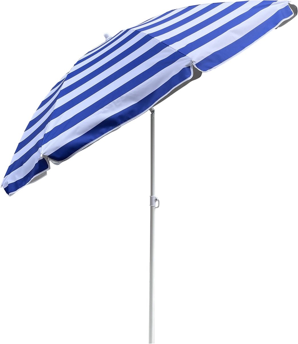 Outdoor Parasol Strepen 180 Cm Blauw/Wit