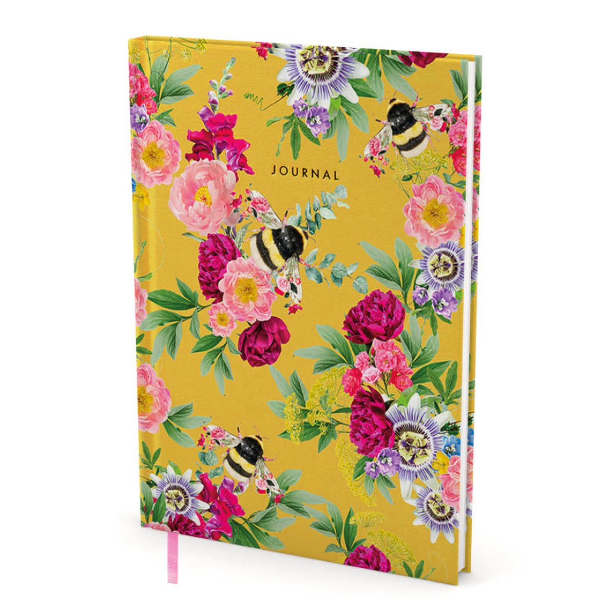 Lola Notebook A5 with ribbon Mixed Bee Golden