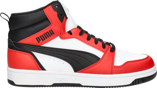 PUMA Rebound v6 Unisex Sneakers - Wit/Zwart/Rood - Maat 43