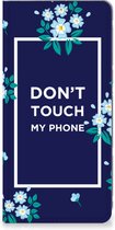 Telefoontasje Xiaomi 13 Lite Smartphone Hoesje Flowers Blue Don't Touch My Phone