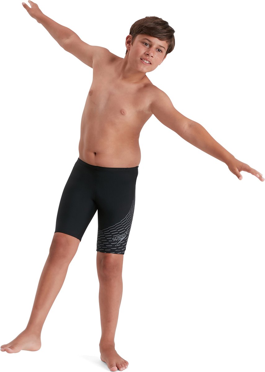 Speedo Medley Logo Jammer Zwart/Grijs Jongens Sportzwembroek — afbeelding 3