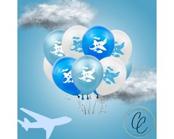Ballonnen - vliegtuig - vakantie - airplane - verjaardag - versiering - kinderfeestje - decoratie - set van 6