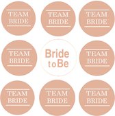 Vrijgezellenfeest button set Bride to Be en Team Bride rose goud met wit - vrijgezellenavond - bride to be - team bride - trouwen - huwelijk