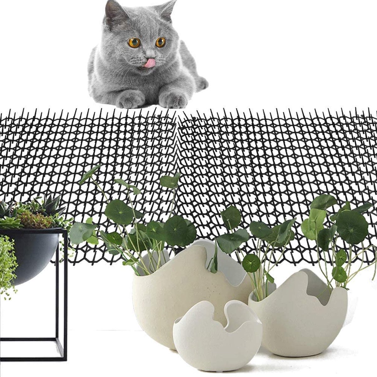 hoge stekels voor balkon - Duivenwerende spikes - omheiningen en dak / Duivenafweer - katten tegengaan \ dieren afweer - vogelafschrikmiddelen_41.5 x 40.8 x 4.7