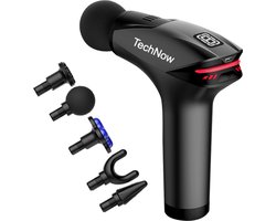 Massage Gun CoolGun met Verkoeling - Professioneel Massage Apparaat Pistool met 5 Massagekoppen - Zwart