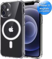 Hoesje geschikt voor iPhone 11 - met Magneet Ring geschikt voor MagSafe accessoires - Antishock Siliconen Back Cover - Transparant
