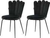 Venture Home Chaises de salle à manger 2 pcs Limhamn velours noir