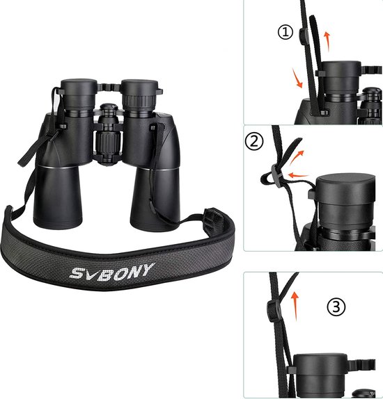 Binóculos SVBONY SA203 12x50 - À Prova D'Água com Prismas BAK4 - Ideal para Acampamento