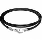 Basic- koordketting -zwart- 65 cm -2 mm-sieraden maken- Charme Bijoux