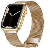 Strap-it Milanese band - Geschikt voor Apple Watch bandje - Series 1/2/3/4/5/6/7/8/9/SE - Rose Gold - Luxe RVS bandje met magneet sluiting - Milanees iWatch bandje voor maat: 38 mm 40 mm 41 mm