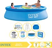 Intex Easy Set Zwembad - Opblaaszwembad - 305x76 cm - Inclusief Onderhoudspakket, Filter, Trap, Voetenbad en Zwembadtegels
