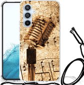 GSM Hoesje Geschikt voor Samsung Galaxy A54 5G Siliconen Back Cover met transparante rand Bladmuziek
