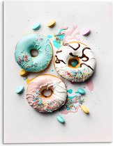 Acrylglas - Donuts met Pastelkleurig Glazuur en Sprinkles - 30x40 cm Foto op Acrylglas (Met Ophangsysteem)