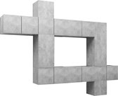 vidaXL - 10-delige - Tv-meubelset - spaanplaat - betongrijs