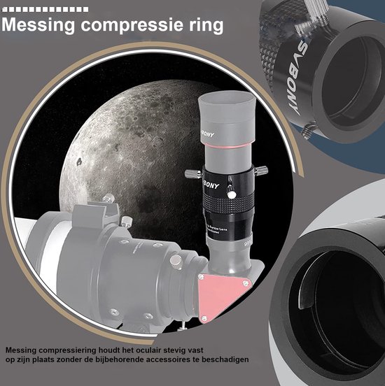 Svbony SV216 2x Barlow Lens 1.25" - 4-Element Apochromatic Telescope Lens For Planetary Photography
