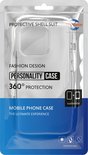 Transparante telefoonhoes met 'Personality Case' en '360° Protection'.