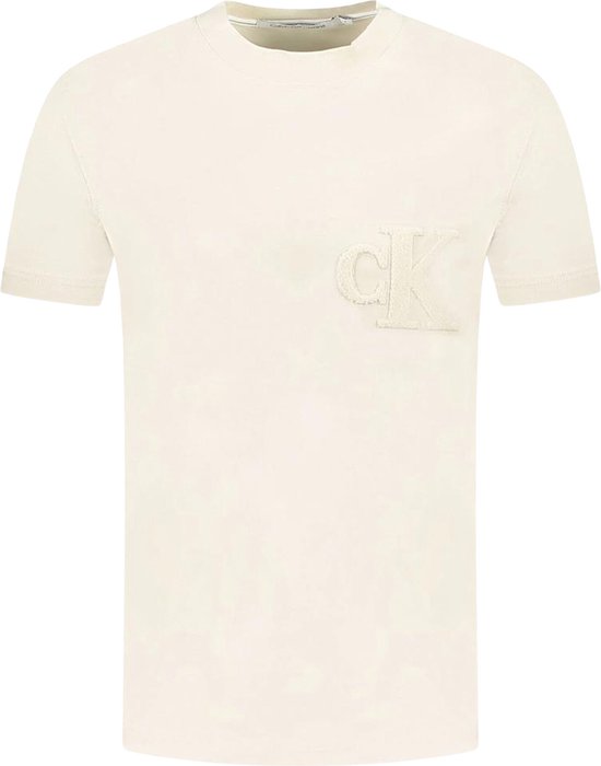 Calvin Klein Heren Monogram T-shirt Beige maat XL