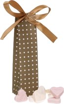 25 geschenkdoosjes tube bruin dots compleet met lintjes - bedankje - give-away - traktatie - doosje - stippen - bruin - verjaardag