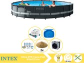 Intex Ultra XTR Frame Zwembad - Opzetzwembad - 610x122 cm - Inclusief Onderhoudspakket, Filterzand, Zwembad Stofzuiger, Voetenbad en Warmtepomp CP