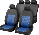 Auto stoelbeschermer Arran, Autostoelhoes, set, 2 stoelbeschermer voor voorstoel, 1 stoelbeschermer voor achterbank zwart/blauw