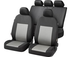 CarComfort Auto stoelbeschermer Belmont - Autostoelhoes - set - 2 stoelbeschermer voor voorstoel - 1 stoelbeschermer voor achterbank zwart/grijs