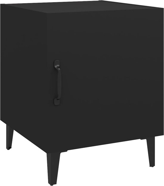 vidaXL Table de chevet Bois décoré Noir