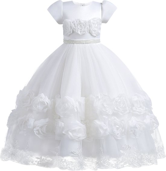 Feestjurk meisje - bruidsmeisjes jurken - Het Betere Merk - 122/128 (130) - communie jurk - bruidsmeisjes jurken voor kinderen - Prinsessenjurk meisje - cadeau meisje