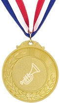 Akyol - trompet medaille goudkleuring - Trompet - beste trompet speler - leuk cadeau voor je vriend om te geven - verjaardag muzikant