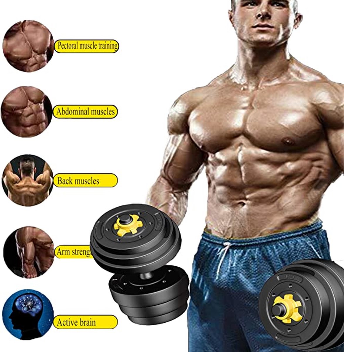 Dumbbell Set / voor heren Dames Workout Fitness Training Gewichtheffen, voor thuisgymnastiek 15 kg – foto 2