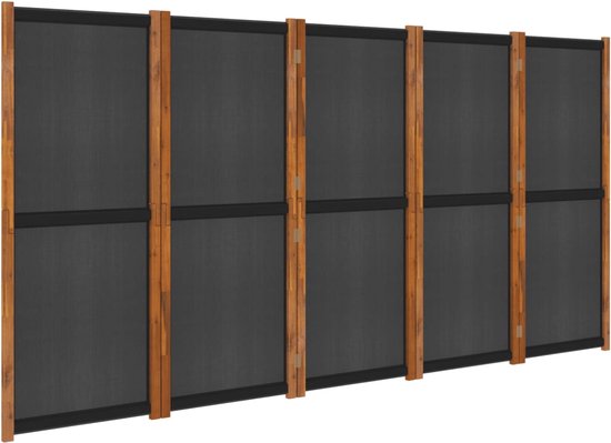 vidaXL-Kamerscherm-met-5-panelen-350x180-cm-zwart