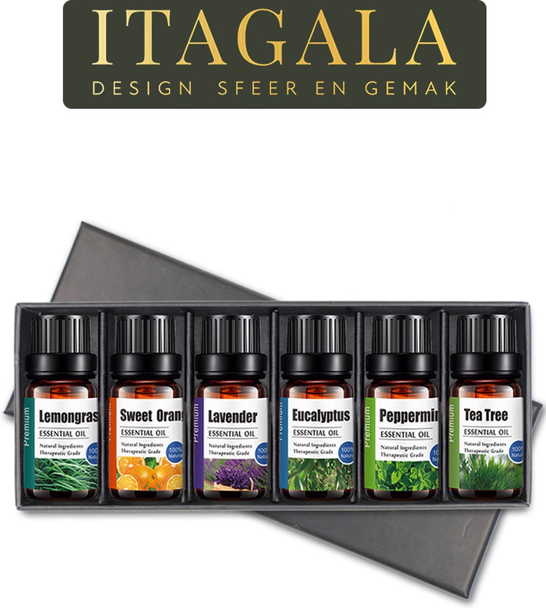 Goedkoopste Itagala 100 Pure Plant - Etherische Oliën 6 x 10ML - Essential Oil Giftset - Geschikt voor Aroma Diffusers, Sauna en Bad - Aroma Olie - Therapeutische basis - Essentiële olie set - De perfecte Mix