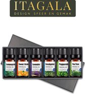 Itagala 100% Pure Plant - Etherische Oliën 6 x 10ML - Essential Oil Giftset - Geschikt voor Aroma Diffusers, Sauna en Bad - Aroma Olie - Therapeutische basis - Essentiële olie set - De perfecte Mix
