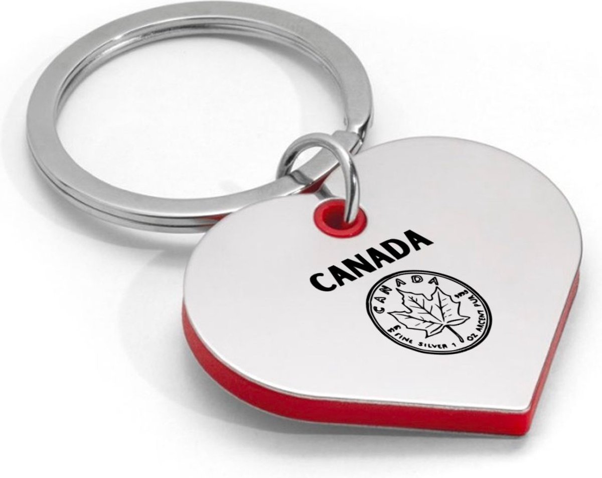 Akyol - canada sleutelhanger hartvorm - Piloot - canada cadeau - beste land - leuk cadeau voor je vriend om te geven