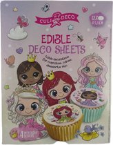 Eetbare Cupcake Sheets Met Prinsessen Print - Multicolor - Ø 5,3 cm - Set van 12 decosheets - 4 verschillende designs - Taart - LOL look