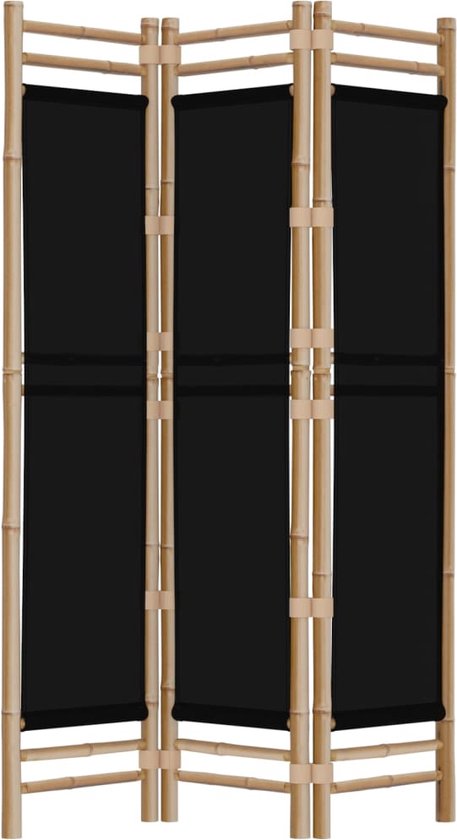vidaXL - Kamerscherm - 3-panelen - inklapbaar - 120 - cm - bamboe - en - canvas