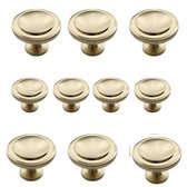 Kastknoppen Memphis goud rond 10 Stuks - Diameter 32 mm - Kastknop - Meubelknop - Deurknoppen voor kasten - Meubelbeslag - Deurknopjes - Meubelknoppen