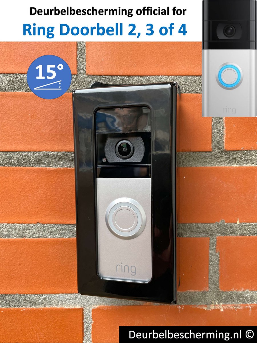 Ring Doorbell 2, 3 of 4 - 15° Deurbelbescherming // Zwart // anti-diefstal  cover -... | bol.com