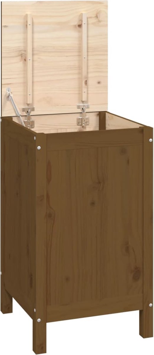 Goedkoopste vidaXL - Wasmand - 44x44x76 - cm - massief - grenenhout - honingbruin
