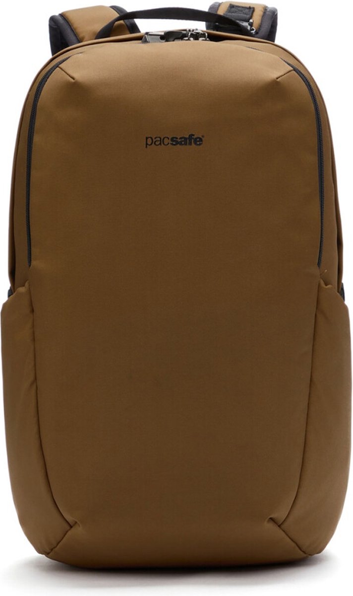 Pacsafe Vibe Backpack - 25 L - Rugtas - RFID-blokkerend - Geschikt voor 13-inch laptop - PopNLock veiligheidsclip - Rugzak - Bruin