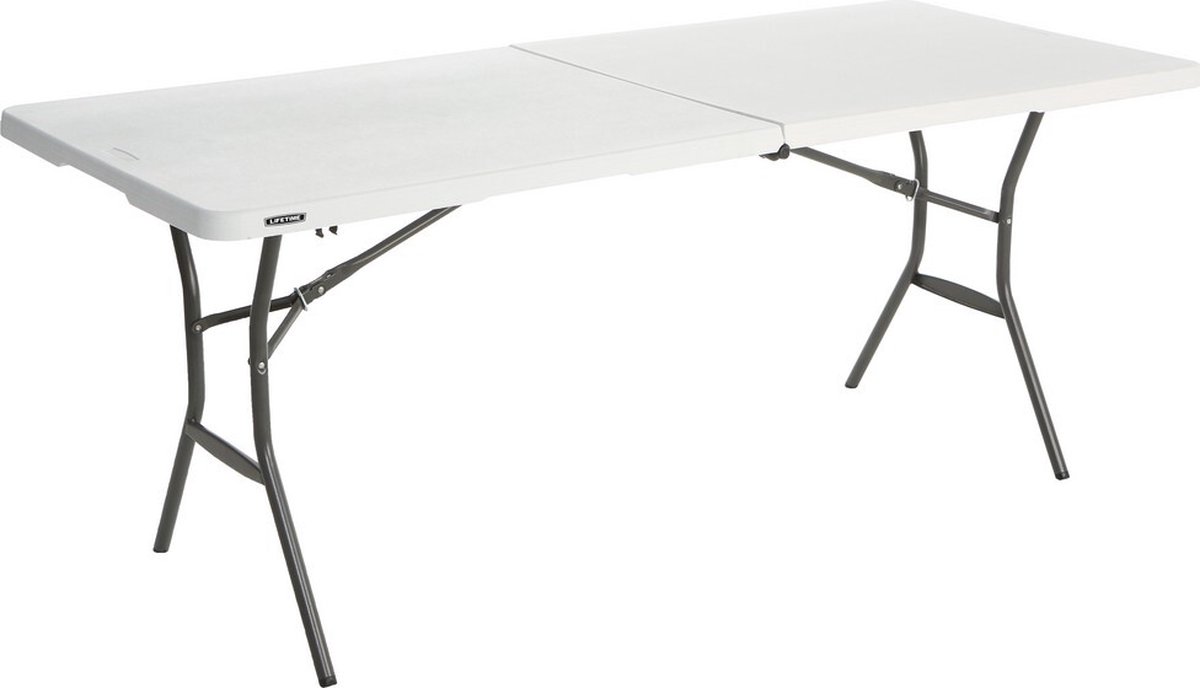 Lifetime werktafel - buffettafel - 180 cm - inklapbaar als koffer - wit