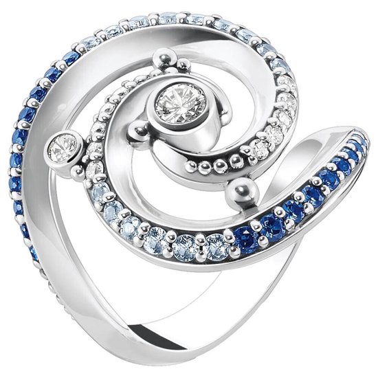 Orecchini Thomas Sabo In Argento 925 Con Zirconi Blu - Dimensioni 16x23 Mm, Chiusura A Incastro, Gioiello Elegante Per Donna