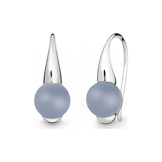 Quinn - zilveren oorbellen met chalcedoon - 035770915
