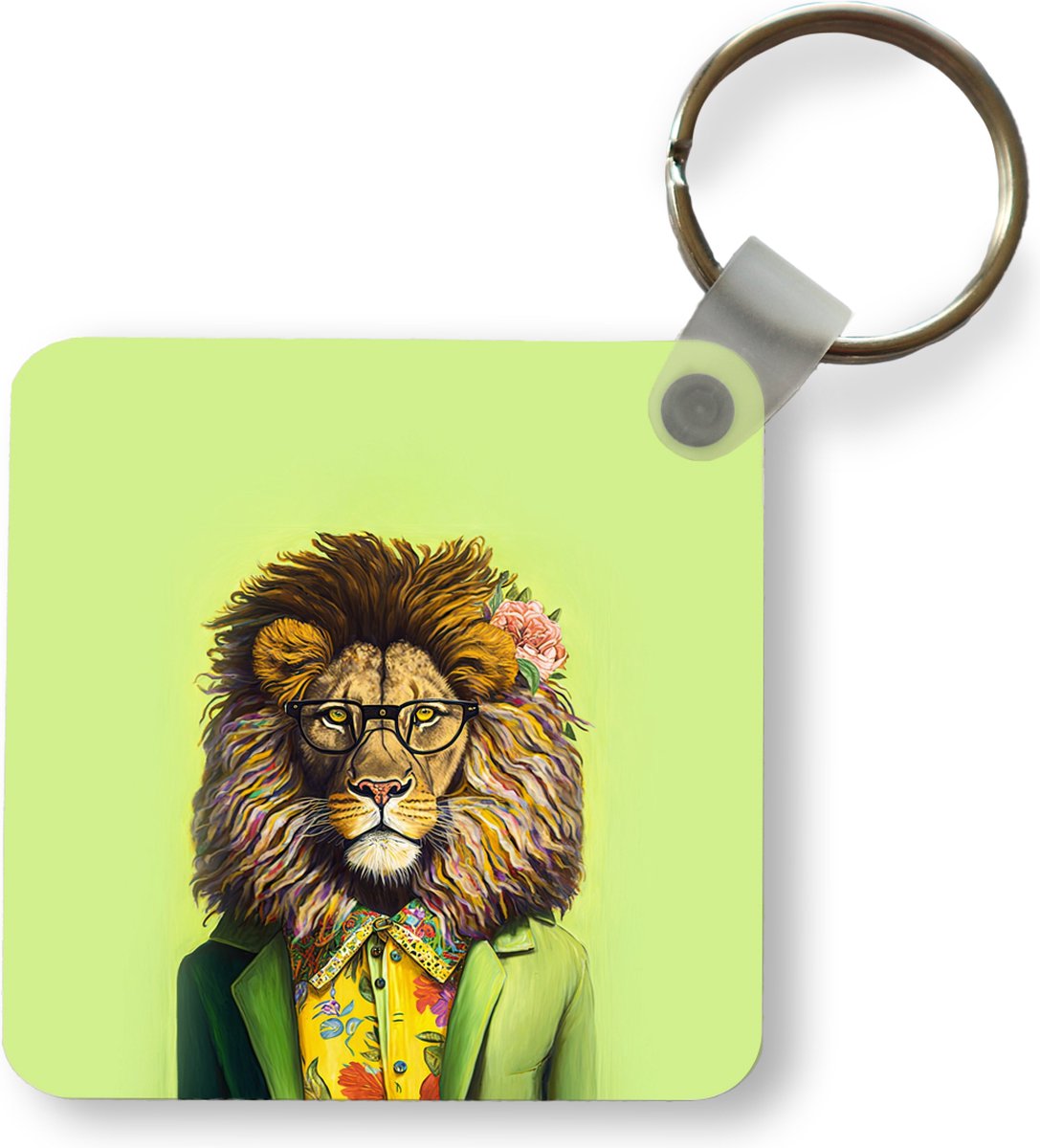 H-Customs Leeuw Koning der Dieren Sleutelhanger Brons Metaal