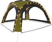 Tente de vidaXL avec LED et 4 parois latérales 3,6x3,6x2,3 m Vert VDXL_92237