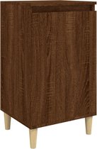 vidaXL - Nachtkastje - 40x35x70 - cm - bewerkt - hout - bruin - eikenkleur