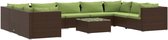 vidaXL - 10-delige - Loungeset - met - kussens - poly - rattan - bruin