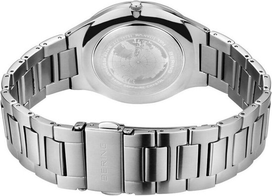 BERING Heren analoog zonne-horloge met roestvrij stalen armband