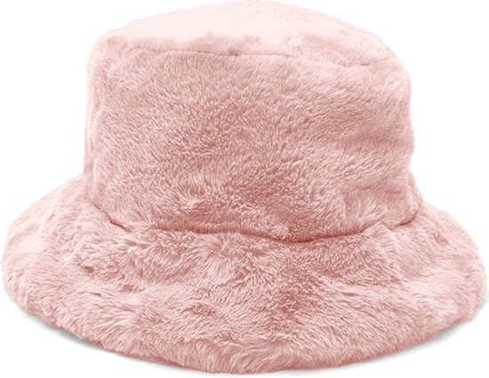 Fluffy bucket hat - Vissershoedje - Dames - Faux fur - Winter - roze