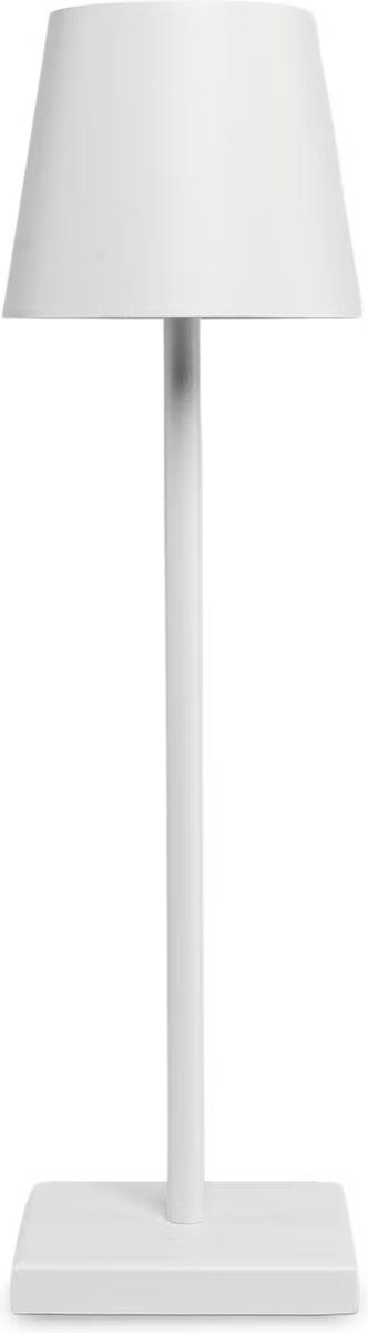 Sfeerverlicht® Oplaadbare Tafellamp - Tafellamp Woonkamer en Slaapkamer - Dimbaar - Draadloze Tafellamp Voor Binnen en Buiten - Draadloze Tafellamp op Batterijen - Tafellamp Oplaadbaar - Touch Schakelaar - Led Lamp op Accu - Tafellamp Wit - 38cm